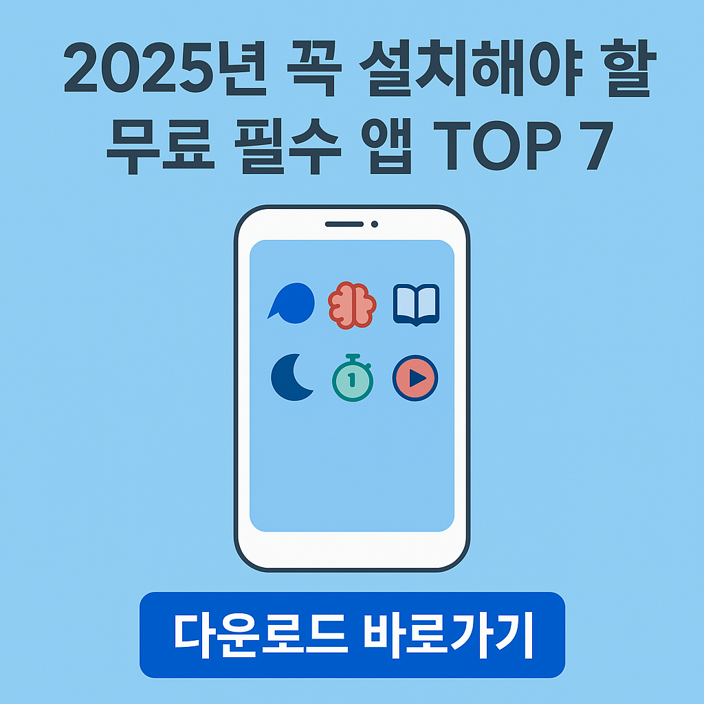 2025년 꼭 설치해야 할 무료 필수 앱 TOP 7
