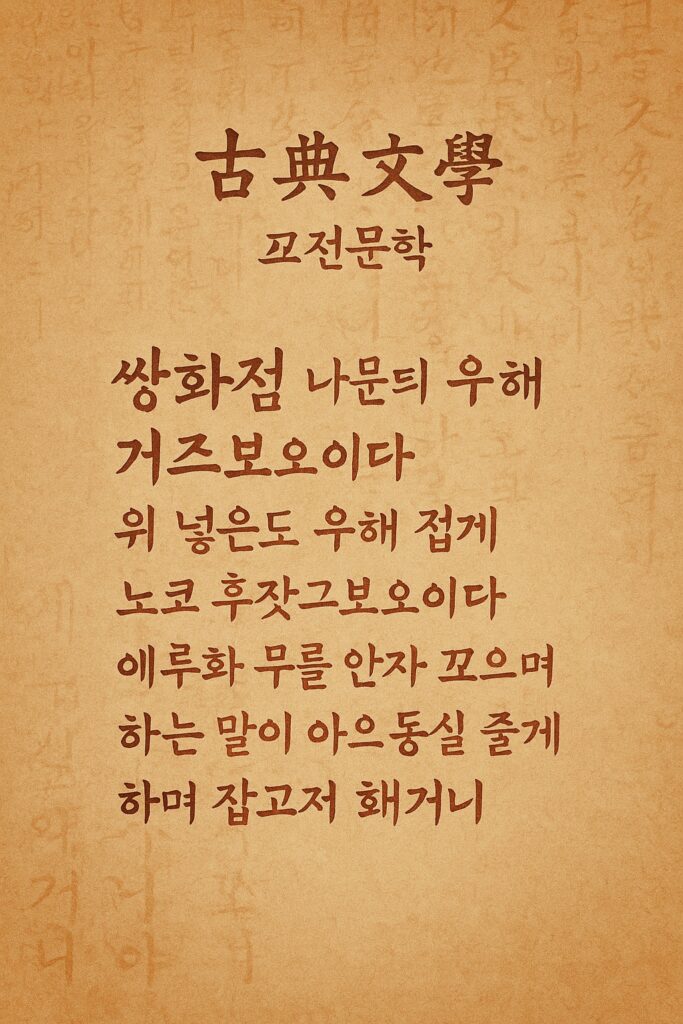 이 "고전문학 단어장"은
국어 고어 정리, 고전시가 어휘 모음,
수능 필수 고전 어휘까지 포괄하여,
문학 교양으로도 깊이 있는
고전문학의 매력을 느끼시는데
조금이나마 도움이 되시길 바라며,
만들게 된 자료입니다.