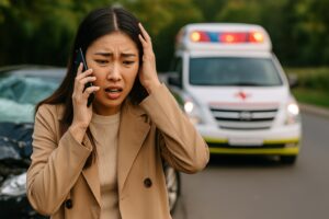 교통사고 형사처벌을 앞둔 가해자가 변호사 상담과 운전자 보험 활용, 실제 합의금 사례 등을 통해 대처하는 상황을 설명하는 대표 이미지입니다.